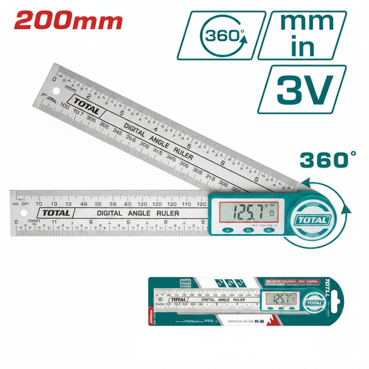 Total Digital Angle Ruler TMT333601 200mm – 360° Precision Angle Finder with LCD Display | Buy in Karachi