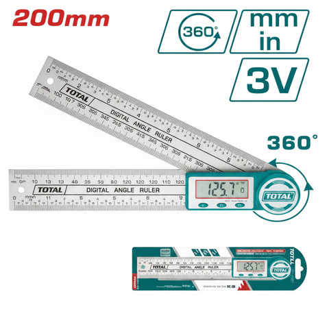 Total Digital Angle Ruler TMT333601 200mm – 360° Precision Angle Finder with LCD Display | Buy in Karachi