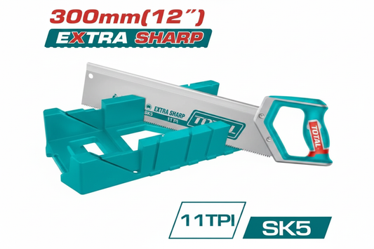 Mitre Box and Back Saw Set THTK591282 – 300mm SK5 Back Saw with Plastic Mitre Box | Buy in Karachi – Offers Wala
