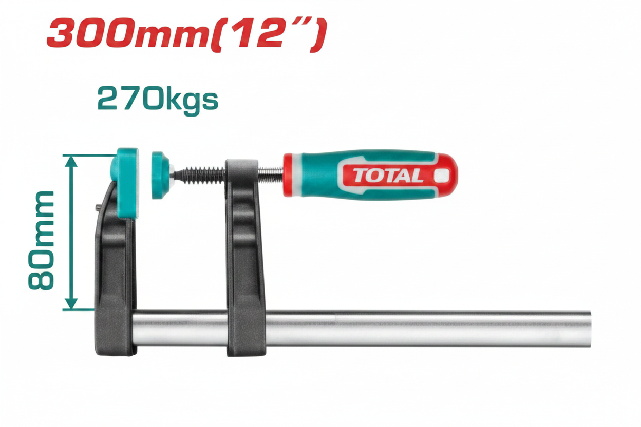 F Clamp THT1320801 Heavy Duty 80x300mm Bar Clamp 270KG Force – Buy in Karachi