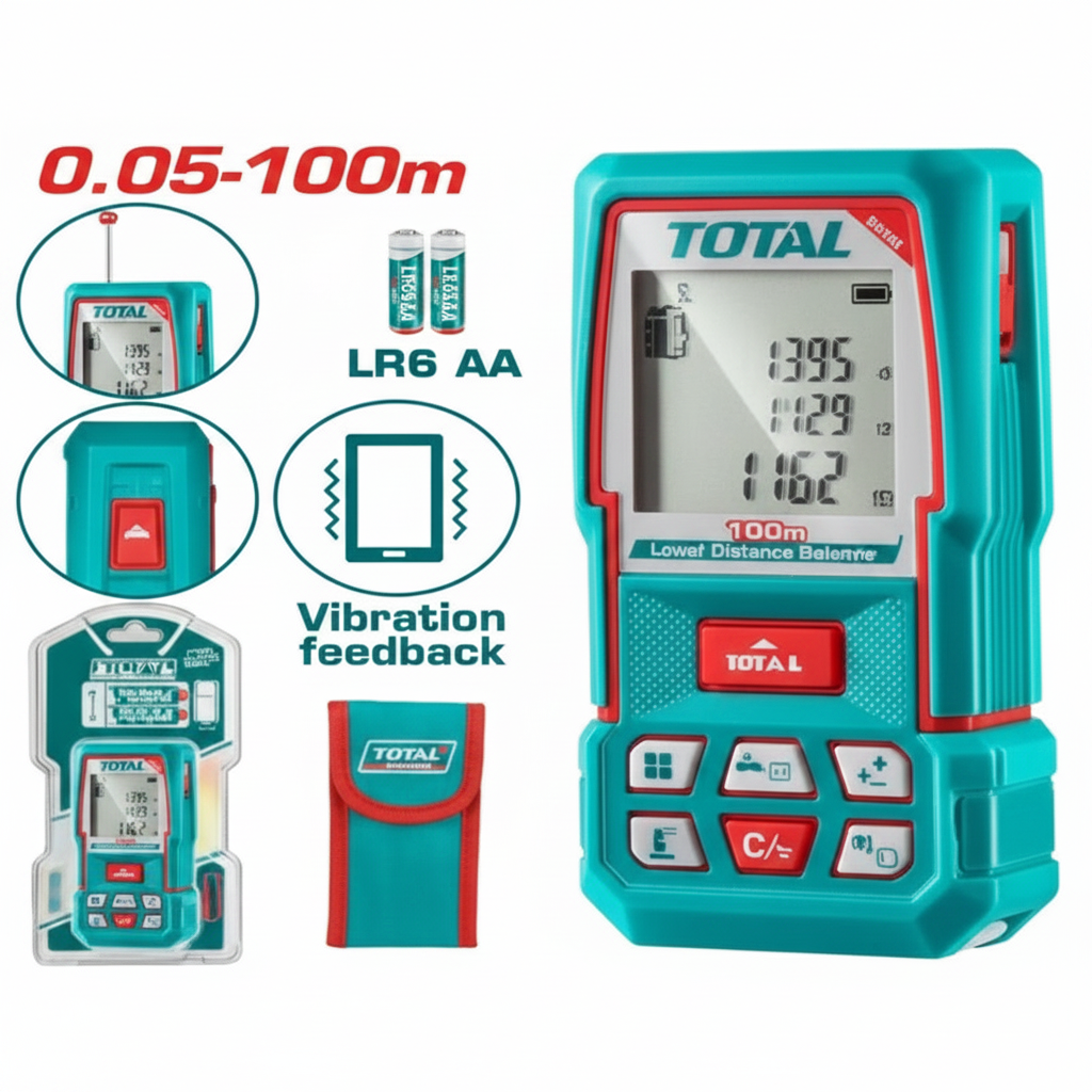 TOTAL TMT51036 Laser Distance Meter 100m with Vibration Feedback – Buy in Karachi | Offers Wala