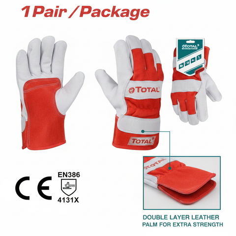 TSP14101 Cow Split Leather Safety Work Gloves – Karachi Delivery