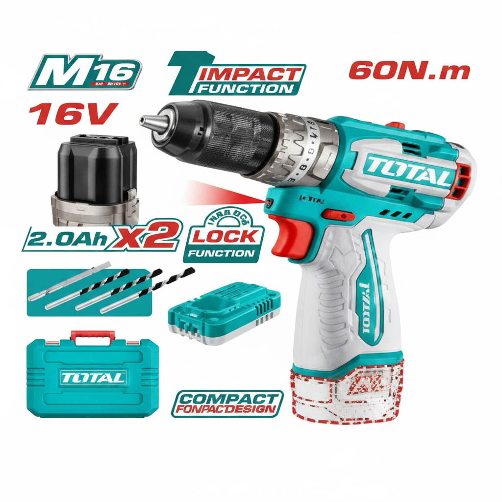 Compact Brushless Cordless Impact Drill TIDLI16682 – 16V 60Nm Power Tool for Sale in Karachi | Offers Wala