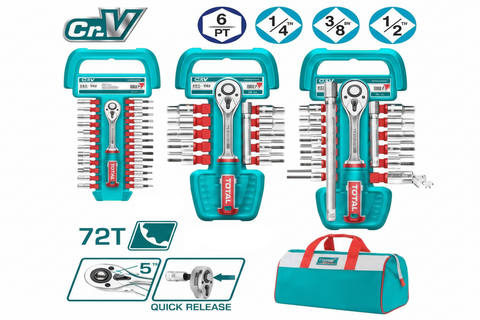 57 Pcs Professional Socket Set 1/4 3/8 1/2 Drive TOS23092 – Buy in Karachi | Offers Wala