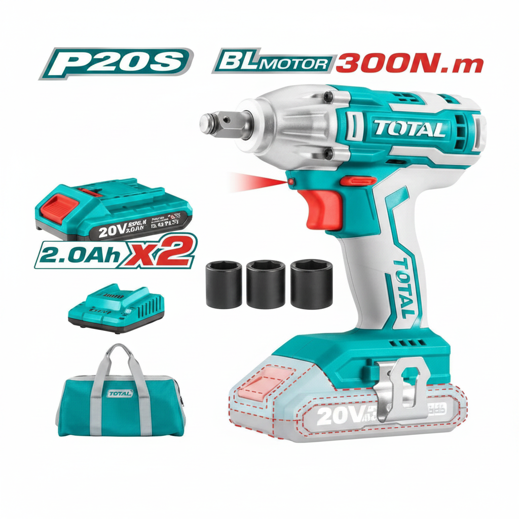 TOTAL P20S Brushless Cordless Impact Wrench TIWLI2001 – Buy in Karachi at Best Price | Offers Wala