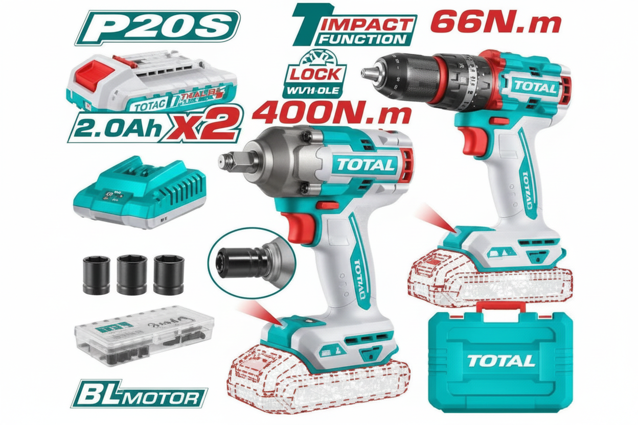 20V Brushless Impact Drill & Wrench Combo Kit TCKLI20275 – Buy Online in Karachi | Offers Wala