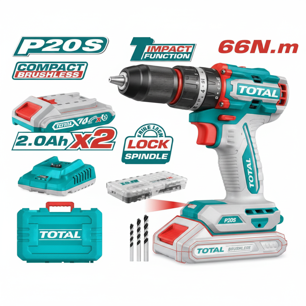 20V Brushless Cordless Impact Drill 66Nm with 13mm chuck and battery – buy online in Karachi | Offers Wala
