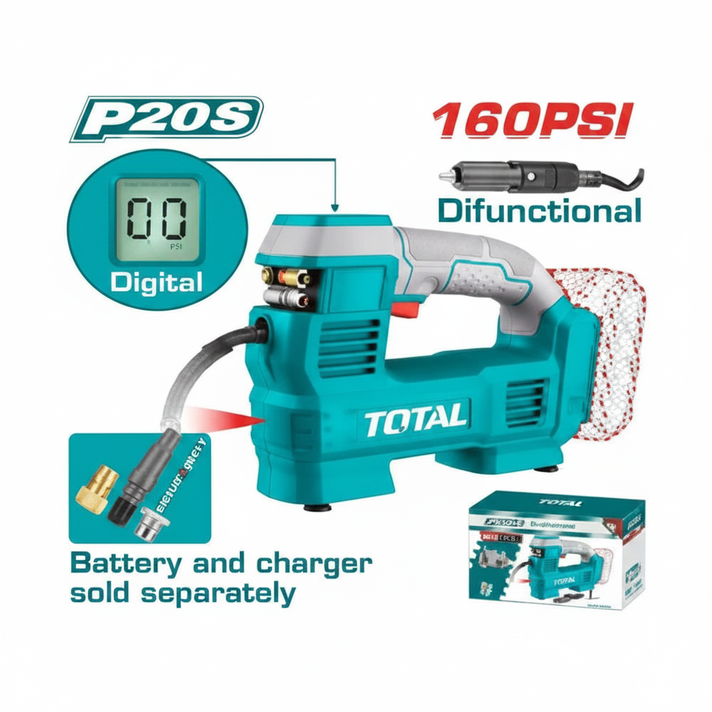 TOTAL 20V Cordless Tyre Inflator TACLI2012 – Buy Online with Fast Delivery in Karachi | Offers Wala
