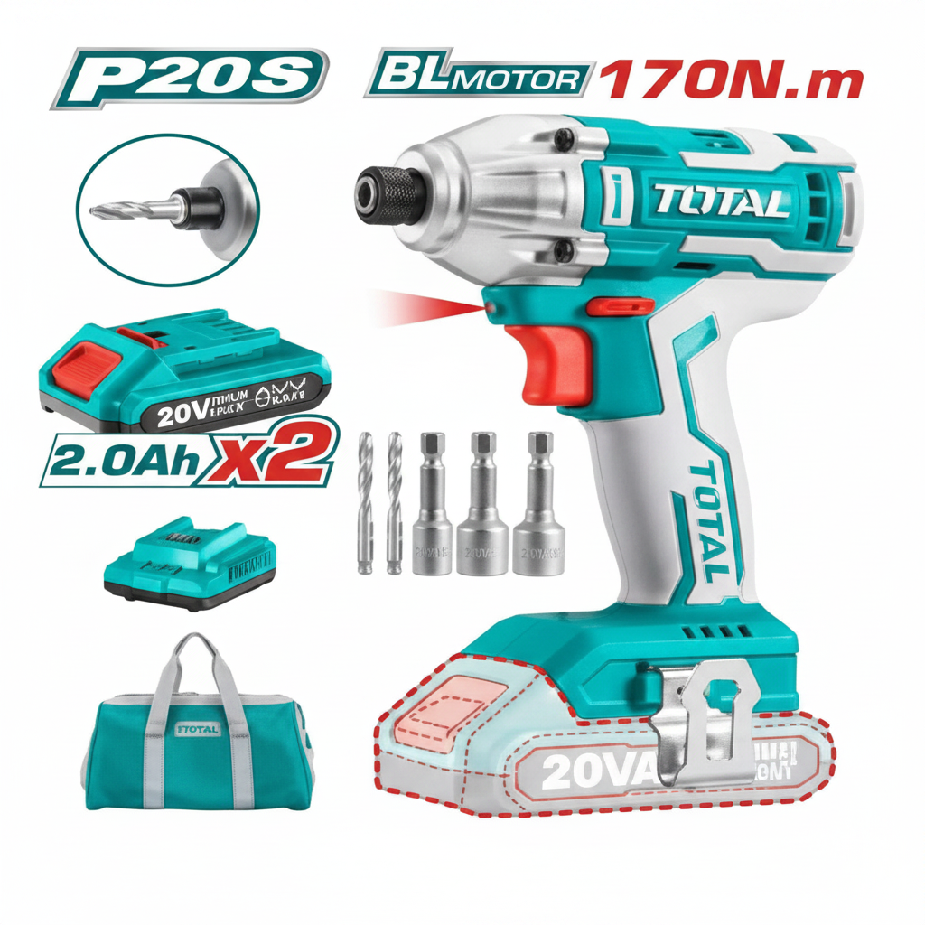 TOTAL P20S 20V Cordless Impact Driver – Buy Online in Karachi with Fast Delivery