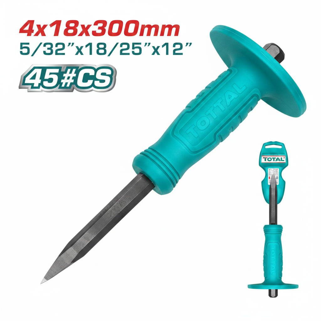 TOTAL Pointed Cold Chisel 4x18x300mm