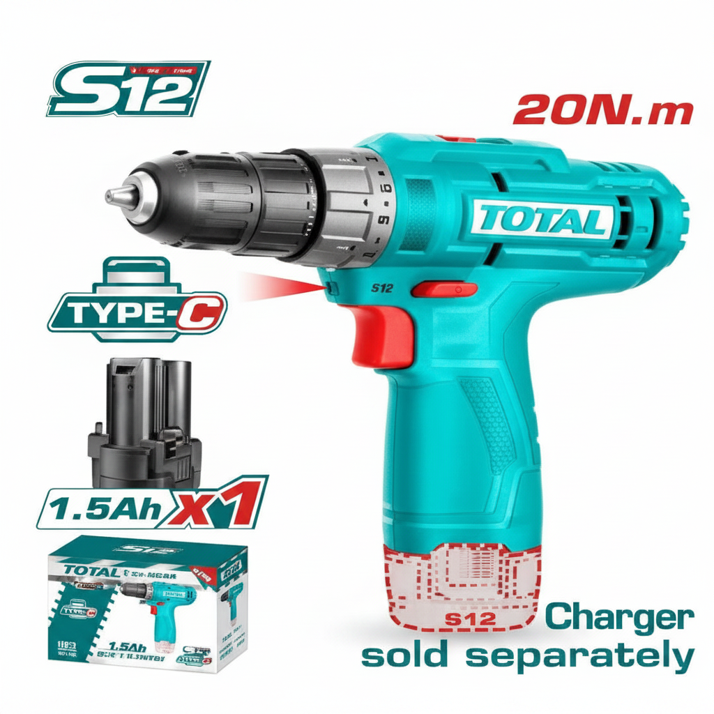 TOTAL 12V Cordless Drill TDLI12428 – Buy Online in Karachi | Best Price at Offers Wala