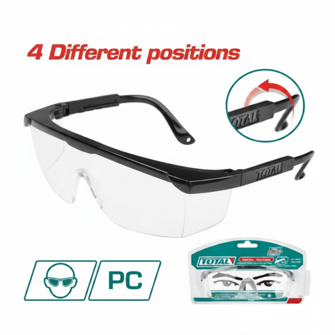 Safety Goggles TSP301 – Polycarbonate PC Lens, 4-Position Adjustable Temple | Buy in Karachi – Offers Wala