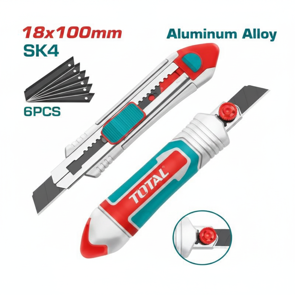 TOTAL SK4 Aluminum Alloy Utility Knife with 6 Blades – Buy in Karachi Pakistan