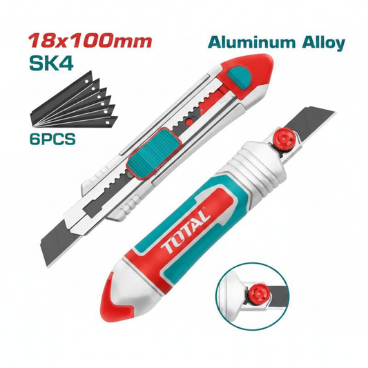 TOTAL SK4 Aluminum Alloy Utility Knife with 6 Blades – Buy in Karachi Pakistan