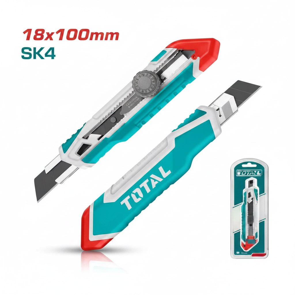 TOTAL SK4 Utility Knife 18x100mm – Snap-Off Blade Cutter for Professional Use | Buy in Karachi