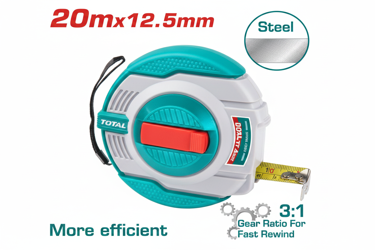 TOTAL Steel Measuring Tape 20m x 12.5mm TMT11206 – Buy Online in Karachi | Offers Wala
