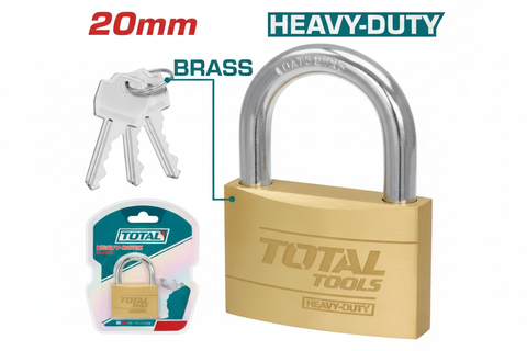 TOTAL Tools 20mm Heavy-Duty Brass Padlock – Buy in Karachi, Pakistan