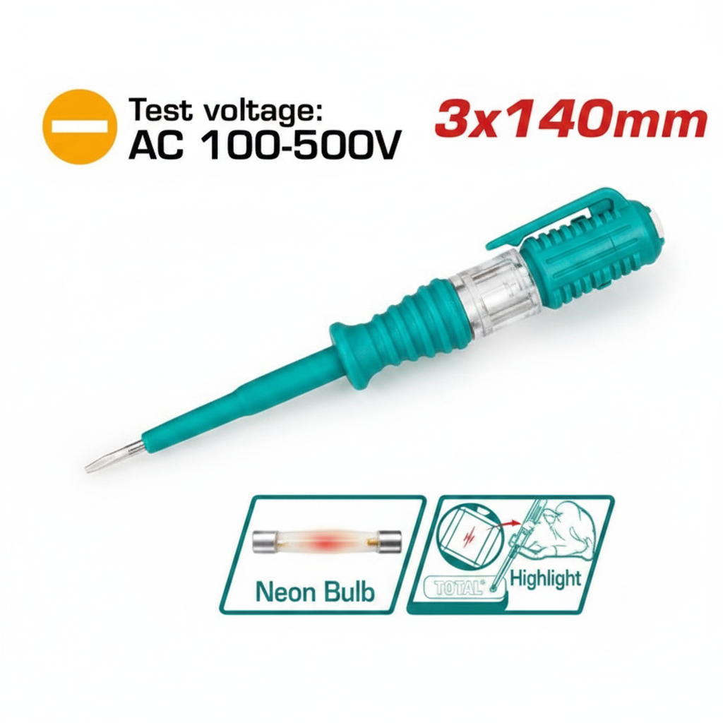 THT291408 Voltage Test Pencil AC 100-500V 3x140mm with Neon Bulb Indicator – Buy in Karachi