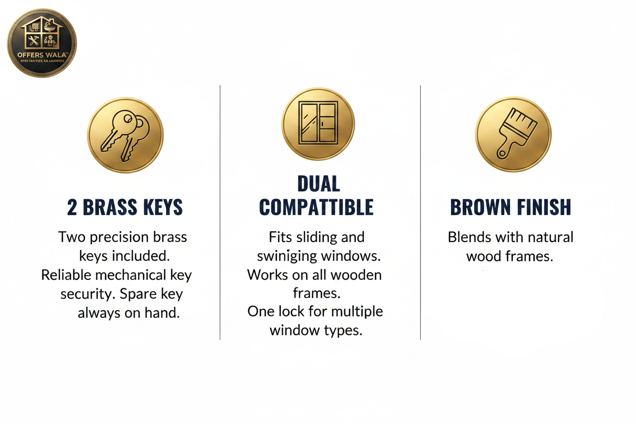 Yale Window Lock Brown – Features Panel